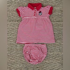 Red Striped Kids Dress Set